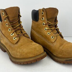 Timberland Ankle Boots Size 6 Brown Leather Lace Up Round Toe Low Block Heel